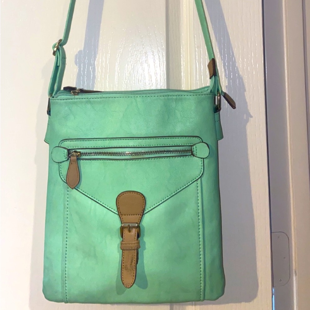 Bright teal crossbody bag